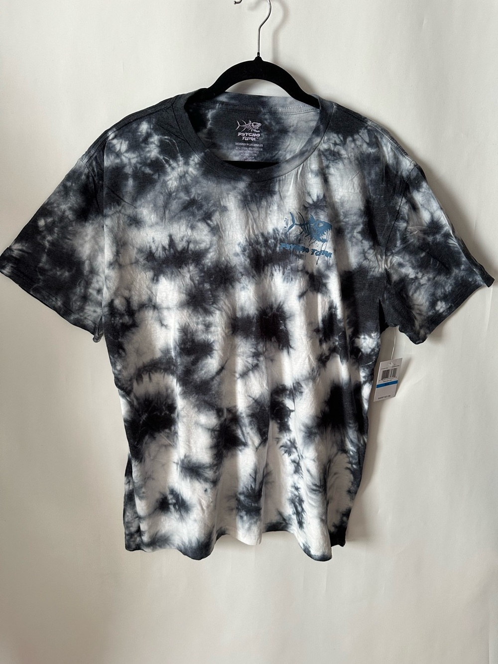 Psycho Tuna Watercolor Tie-Dye Graphic Tee - Black, White & Pink/Purple - Picture 7 of 8
